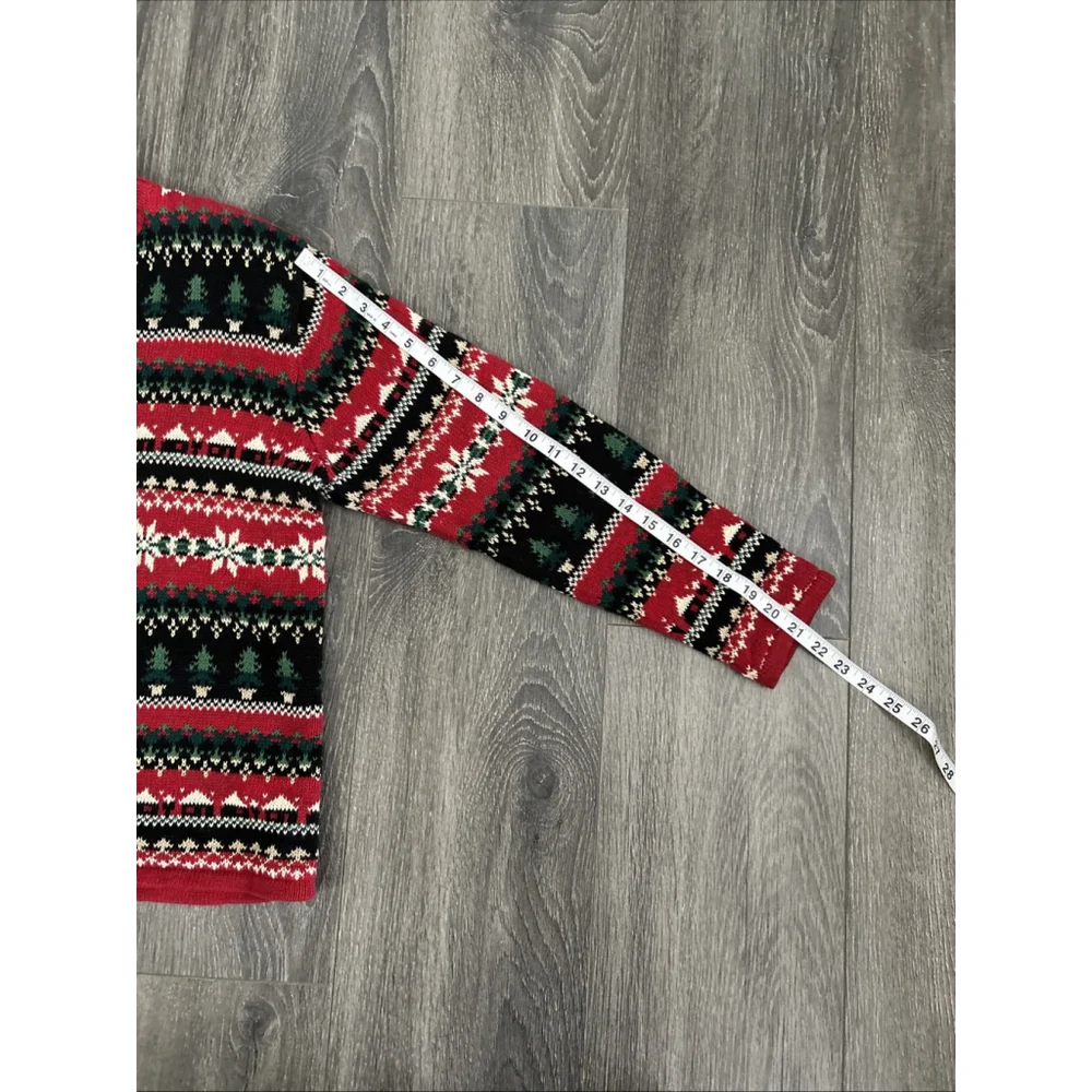 Tiara International Womens Sweater Cardigan Zip Up Red Winter Christmas Medium - Picture 8 of 8